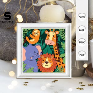 Animais engraçados SVG, PDF, modelos de estúdio para você criar lanternas especiais para decoração de quarto infantil, presentes DIY para crianças 1
