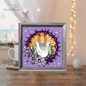 He Is Risen 5 SVG, pdf, studiosjablonen voor jou Speciale lantaarn maken voor kinderkamerdecoratie, doe-het-zelfcadeaus voor kinderen