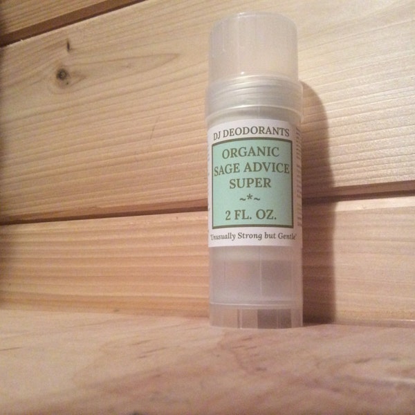 Organic Sage Advice Super ~  Unusually Strong but Gentle All Natural DJ Deodorants for people who've always needed clinical strength