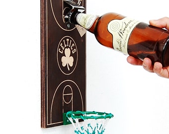 Boston Celtics Bottle Opener, Basketball Court Decor, NBA Fan Gift