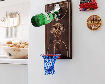 New York Knicks Magnetic Bottle Opener: Personalized Man Cave Gift