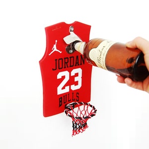 Personalized gifts for him, Personalized Lakers Jersey, Wall mounted bottle opener, beer opener, basketball gift, man cave, christmas gift