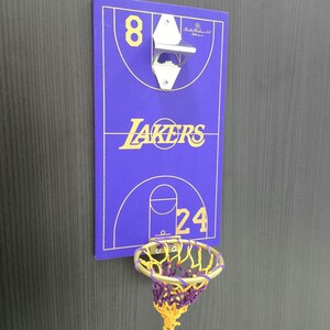Kobe Bryant Lakers Wall Mounted Bottle Opener: Basketball Fan Gift