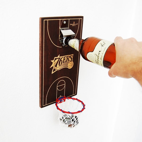 Philadelphia 76ers gift, Philadelphia 76ers, Philadelphia, wall mount bottle opener, beer opener, bottle opener wall mount, man cave