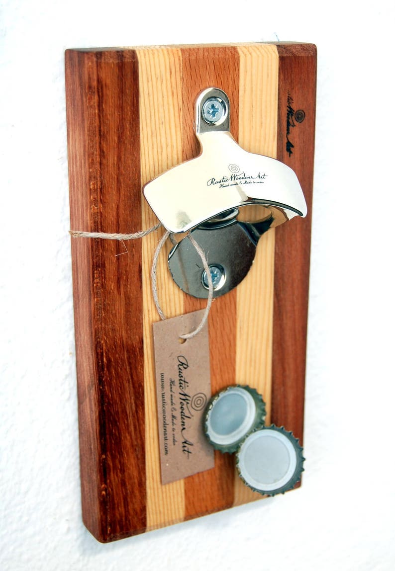 FRIDGE BOTTLE OPENER Wooden Beer Bottle Opener Wall Mounted Etsy