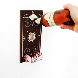 Boston Bruins, Boston Bruins Geschenk, Eishockey Geschenke, Eishockey Dekor, Valentinstag Geschenk, Eishockey Flaschenöffner, Flaschenöffner Wand