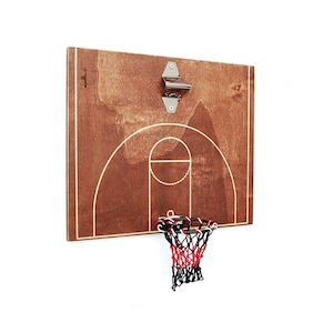 Handmade Basketball Bottle Opener: Personalized Wall Decor