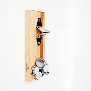Personalized wall mounted bottle opener, wooden beer bottle opener, wall mounted bottle opener, bottle opener wall mount, fathers day gift