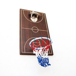 Basketball Court Bottle Opener: Wall Mount Beer Opener, Sports Fan Gift