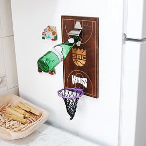 Sacramento Kings, Personalized gifts for dad, Sacramento Kings sign, wall mounted bottle opener, Christmas gift for Sacramento Kings fan