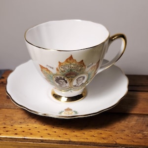 Colclough Queen Elizabeth II Prince Philip Royal Visit to Canada Teacup & Saucer 1959