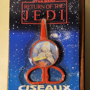 Tijeras vintage para fiesta de El Retorno del Jedi de Star Wars ROTJ de 1983. NOS