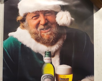 Vintage Heineken Beer Poster 18"x24". Santa