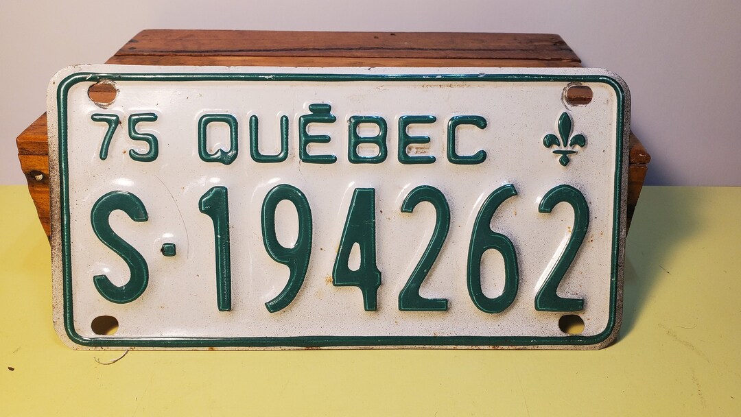 1975 Vintage Quebec Snowmobile License Plate. Etsy
