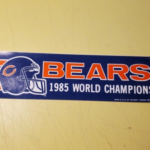 Vintage 1985 Chicago Bears World Champions Bumper Sticker