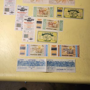 Vintage Lot Ontario Lottery Tickets. Lata 1970/80. Los Million Dollar. Super Loto. The Provincial