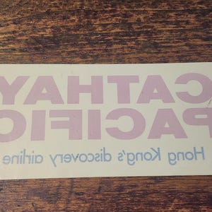 Rare Vintage Cathay Pacific Airlines Window Sticker/Decal
