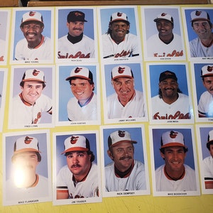 Cartes postales/messages de santé des Orioles de Baltimore des années 1980. Cartes de joueur.