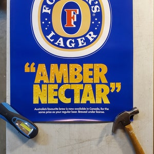 Affiche vintage Foster&#39;s Beer &#39;Amber Nectar&#39; 20 &quot;x 28&quot;