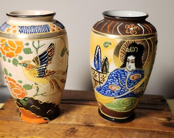 アンティーク アールヌーボー モリアージュ花瓶、立体装飾陶器花瓶、高
