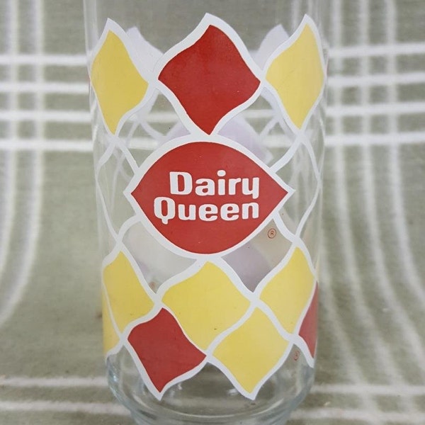 Vintage Dairy Queen Glass Dairy Queen Red Yellow Dairy Queen!!