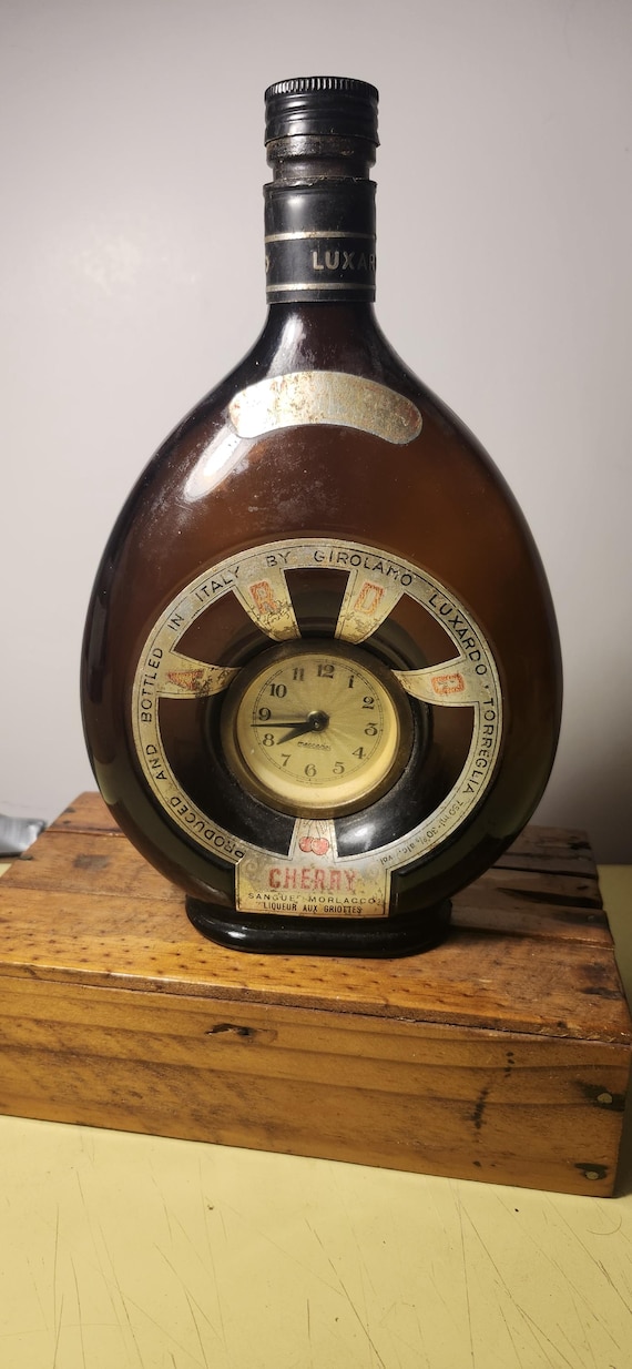 Very Unusual Vintage Cherry Liqueur Bottle With Working Clock! - Etsy