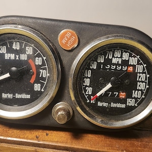 Vintage OEM HARLEY DAVIDSON Motorcycle Speedometer / Tachometer Untested