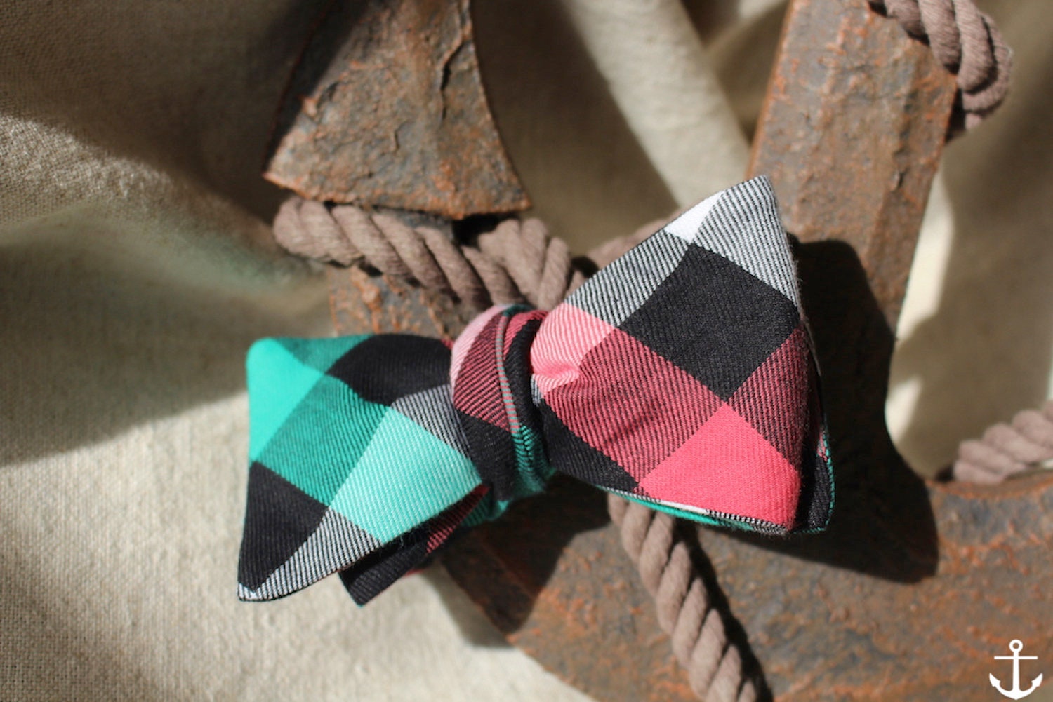 Men/'s Handmade Buffalo Plaid Tie