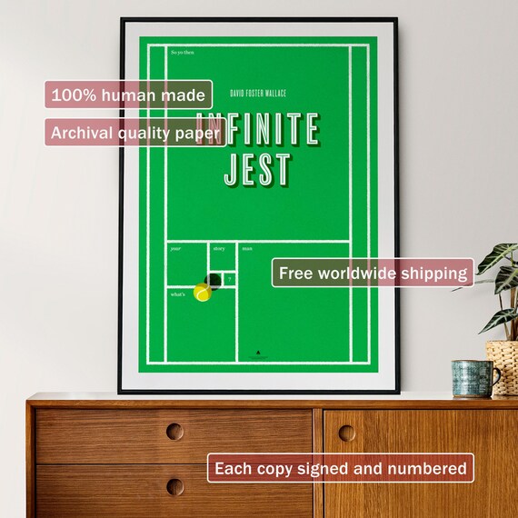 Infinite Jest Poster. Original Iconic Art Print for Every