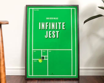 Infinite Jest (David Foster Wallace) minimalist poster. Perfect book lover gift!