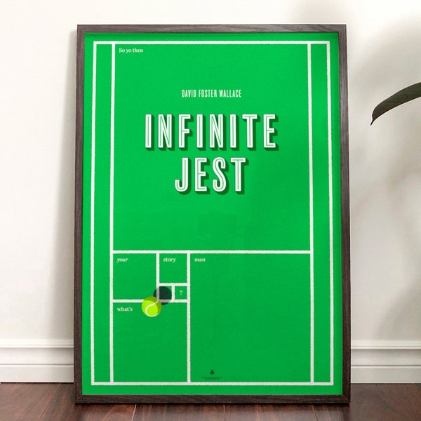 Infinite Jest (David Foster Wallace) minimalist poster. Perfect book lover gift!