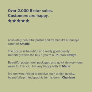 May include: A screenshot of customer reviews for a product. The text reads "Over 2,000 5-star sales. Customers are happy." and includes several positive reviews from customers named Amalia, Evelyn, Marie, and Charlene.