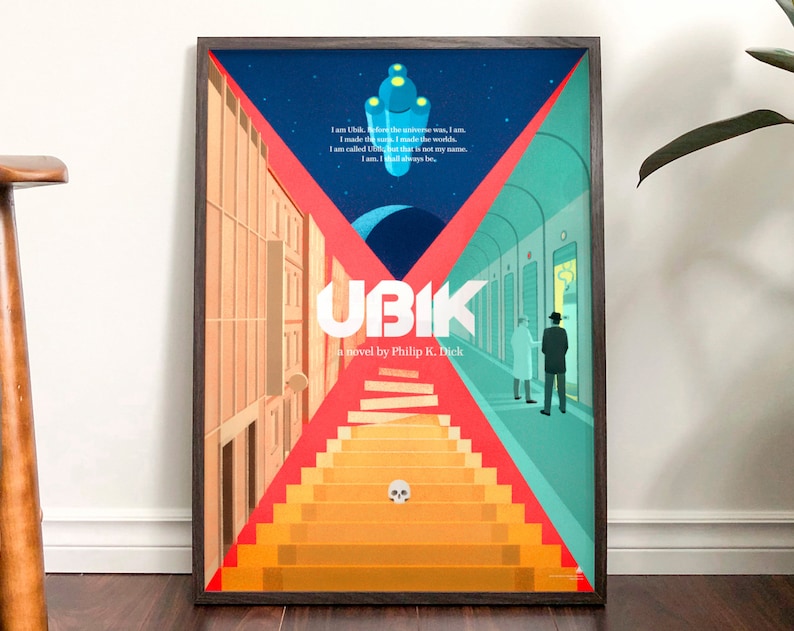 Ubik Philip K Dick space poster. The ultimate bookworm gift image 1