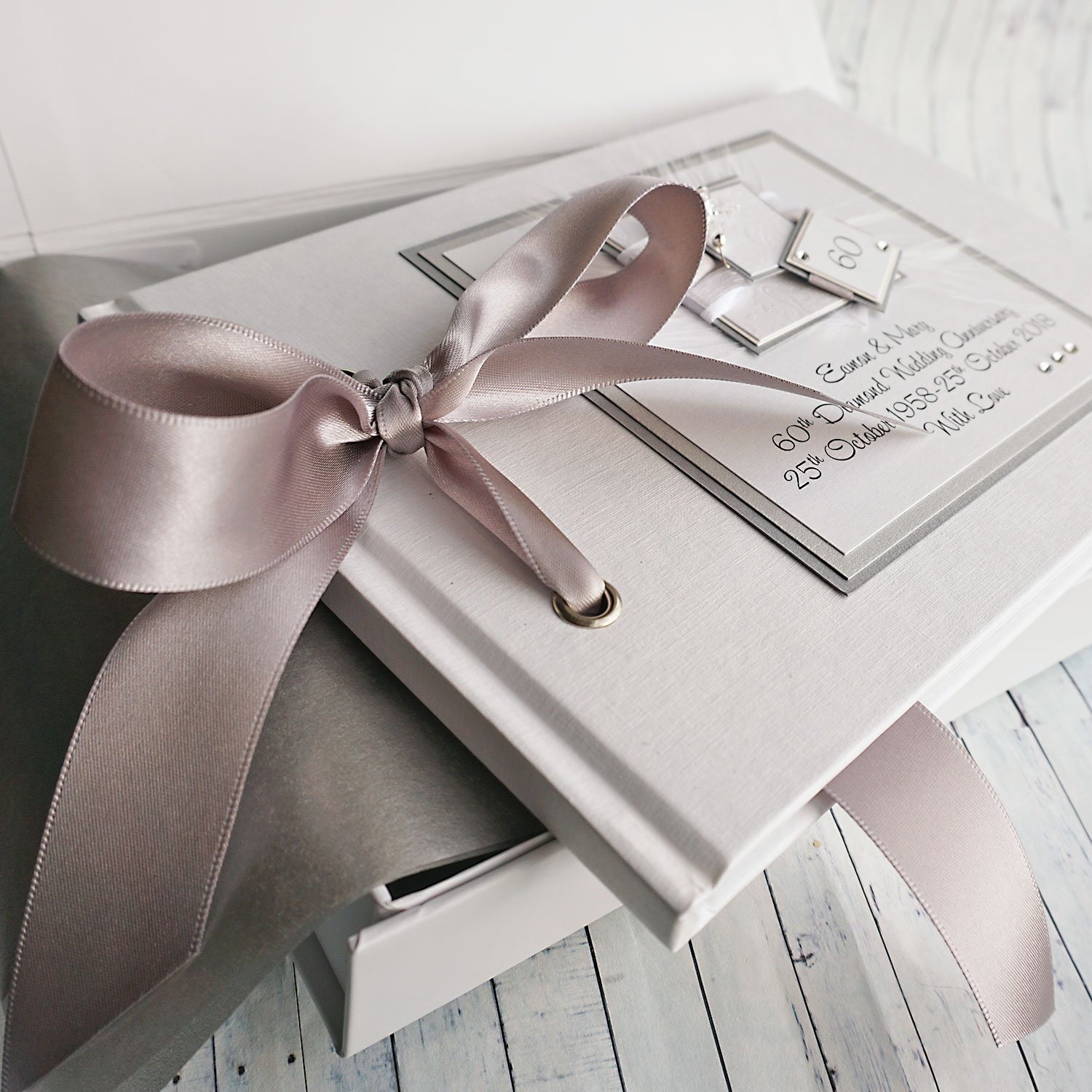 Diamond Wedding Anniversary Guest Book Diamond Wedding Gift Etsy