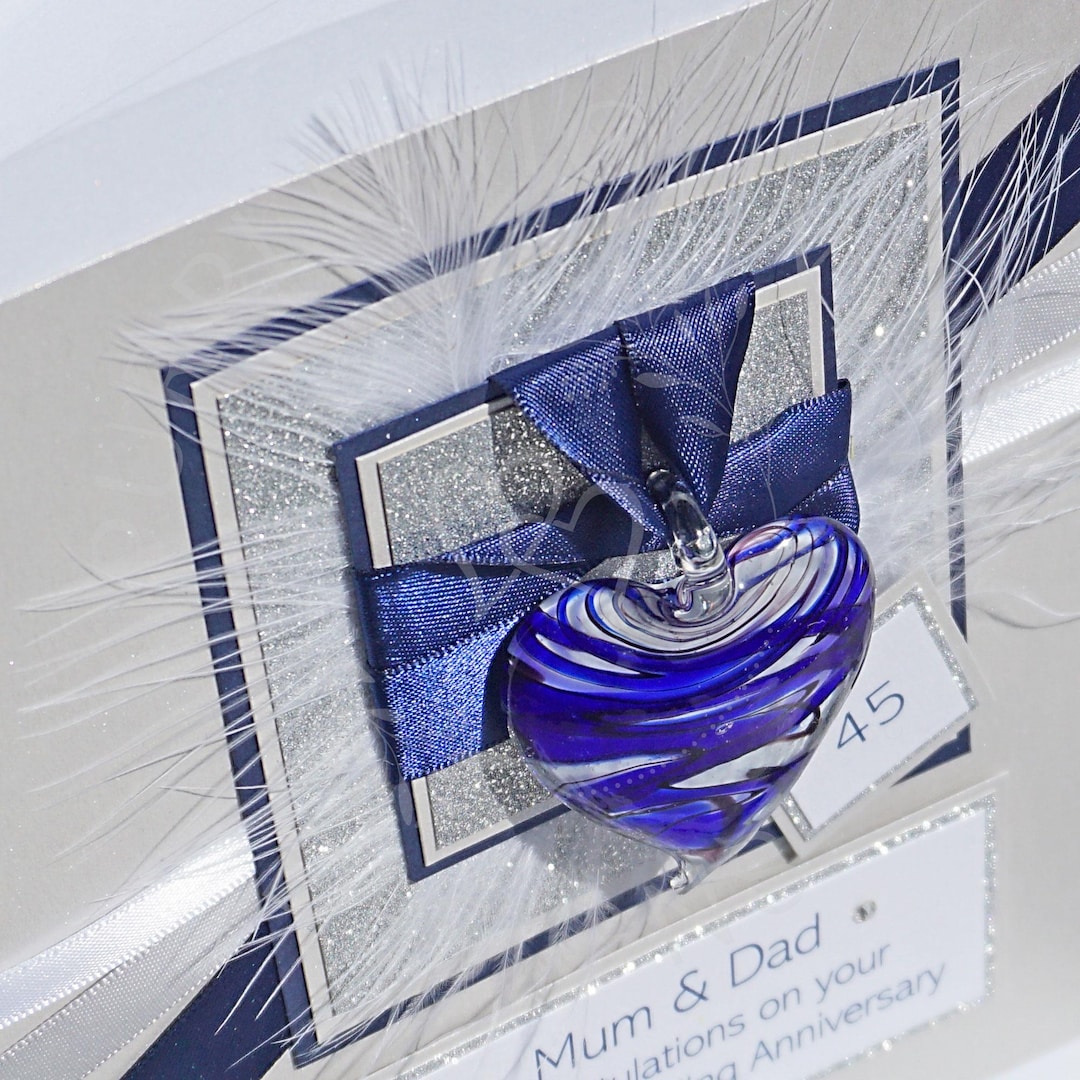 Gift Boxed 45th 65th Sapphire Wedding Anniversary Card for Mum, Dad ...