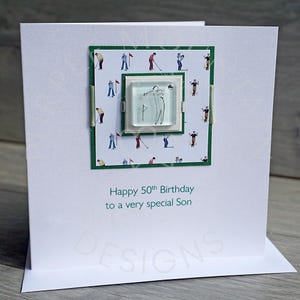 Golf Birthday Card for Dad, Grandad, Son, Brother for 18th, 21st, 30th, 40th, 50th, 60th special birthdays, Gift Boxed or with envelope