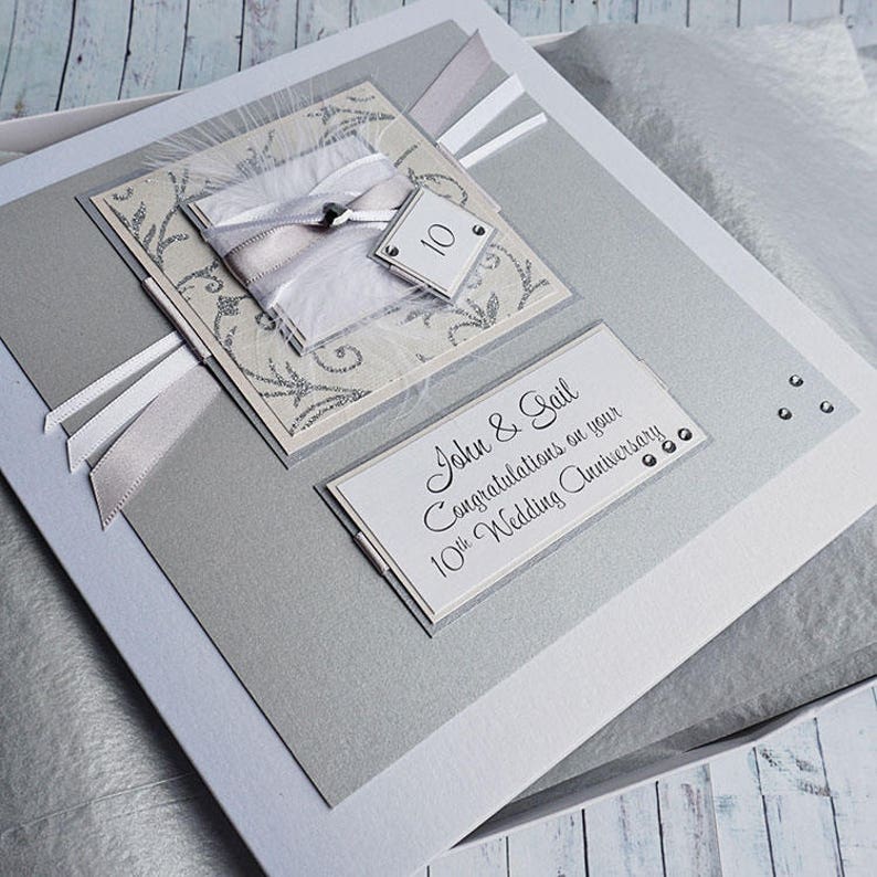 Sitzen sie gerade vor einer hochzeitskarte oder dem gästebuch in der hochzeitslocation und wissen sie nicht, was sie schreiben sollen? Hichzeitskarte Für Sohn : Personalisierte Boxed 10. Jahrestag Hochzeitskarte für ...