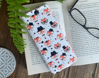 Caja de gafas de tela Fox hecha a mano Gafas de sol de animales bolsa a presión Funda acolchada para gafas de perro Con sombreros bigotes monóculos pipas para fumar