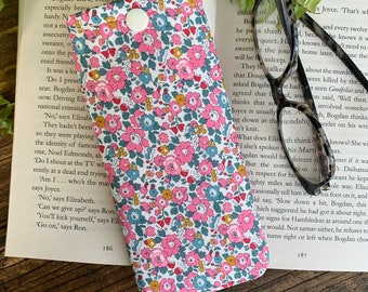 Handmade Liberty Tana Lawn Pink Floral Fabric Glasses Case Flower Spectacle Snap Pouch Gardeners Eyeglass Soft Cover Holiday Gift Specs Bag