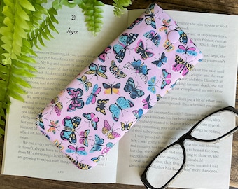 Handmade Liberty Butterfly fabric glasses case Insect sunglasses snap pouch Gardeners Spectacle padded cover Holiday eyeglass pouch