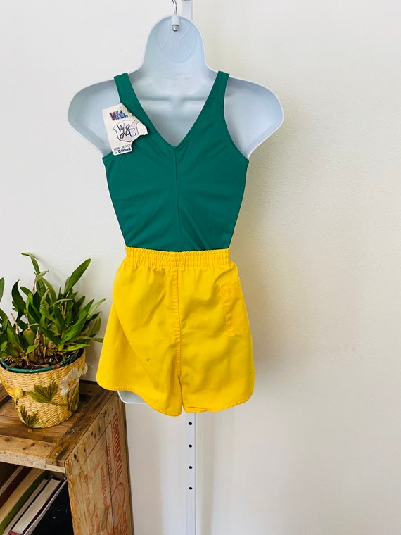 1970s sz L Yellow Shorts.  Cotton Blend cloth sho… - image 4