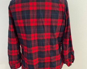 Vintage Plaid Red and Black Pendleton Wool Smoking Jacket. Men s 1960s Jacket With Leather Buttons. Size Medium. All Wool. Classic Blazer Etsy