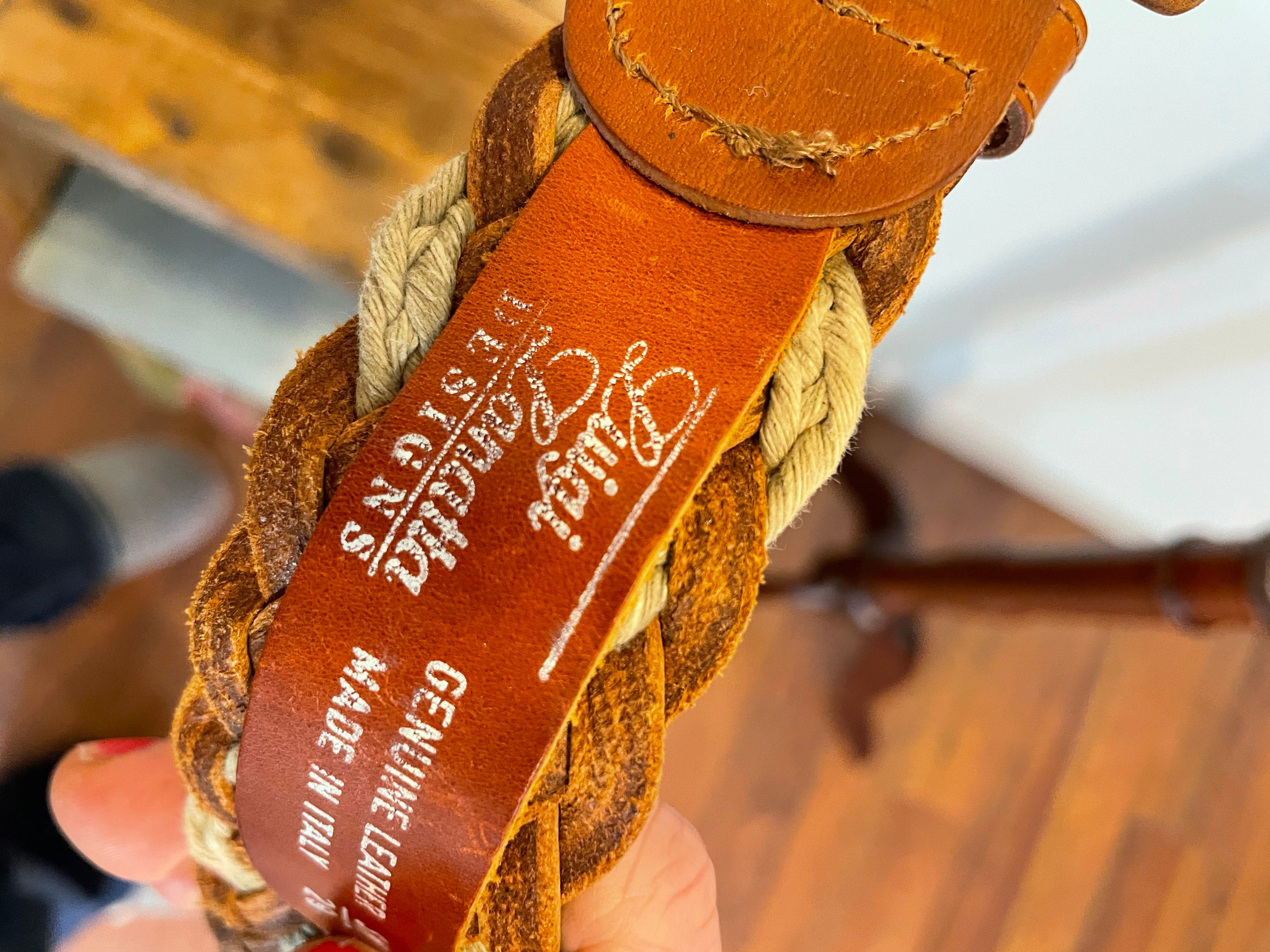 Luigi Lanatta Designs Braided Leather Belt Made in Italy Artisan Luigi Lanatta Multi-Color Woven Braided Belt, Made  main image 2