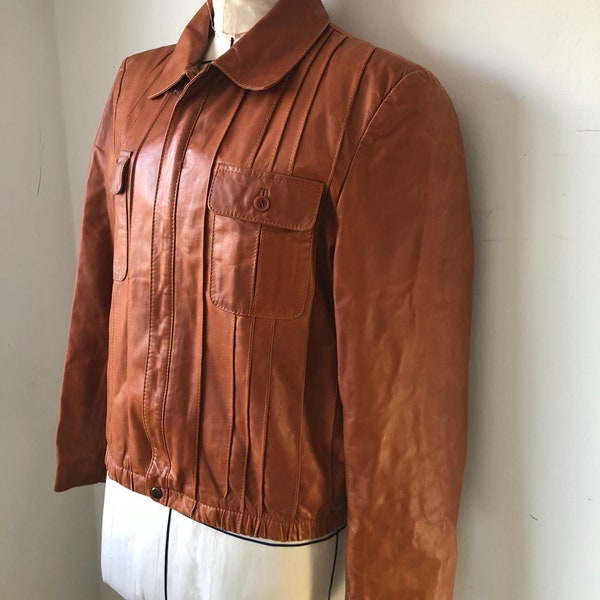 Caramel Colored Leather Jacket Mens Etsy