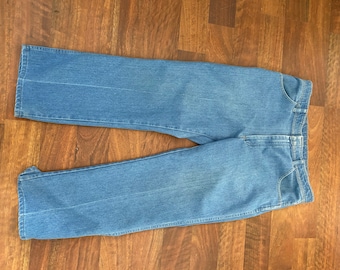 Vintage sz 38/29 Wranglers. Blue cotton blend Jean slacks. Perm Press. Cowgirl. High Waisted. Western Cowgirl Style. Rugged Denim. Bootcut