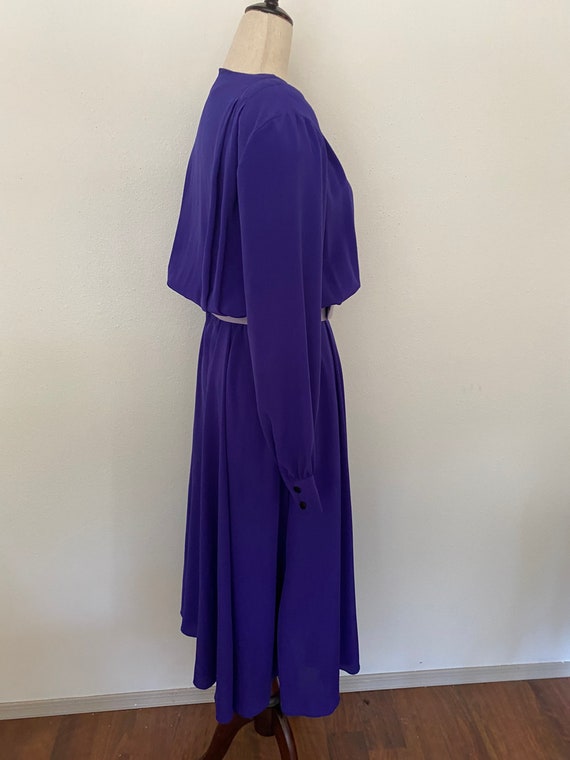 Vintage sz M/L purple 1980's does 1940's dress. 1… - image 6