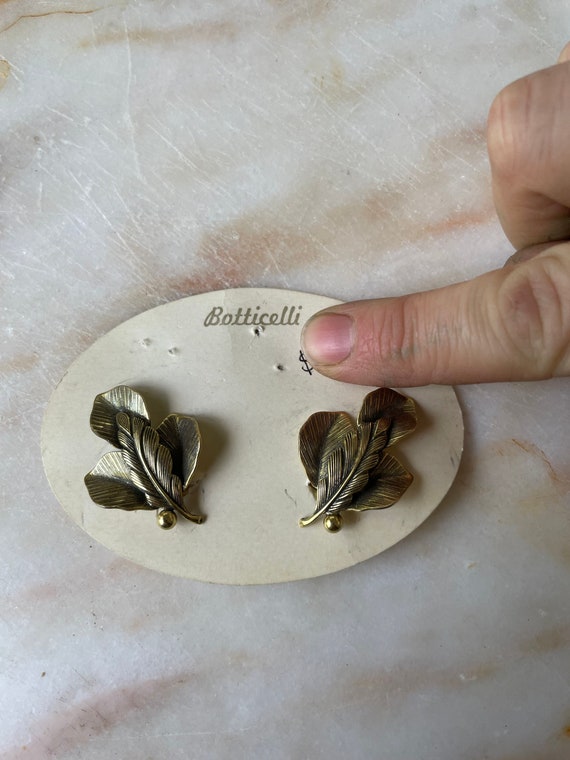 Botticelli brand earrings. Leaves.Gold colored. M… - image 5