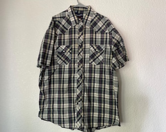 Chemise Western Wrangler XL À Carreaux Manches Longues Snap
