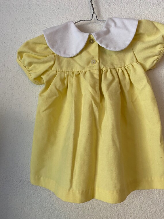 Vintage 12-18 month  baby girl dress. Yellow with… - image 3