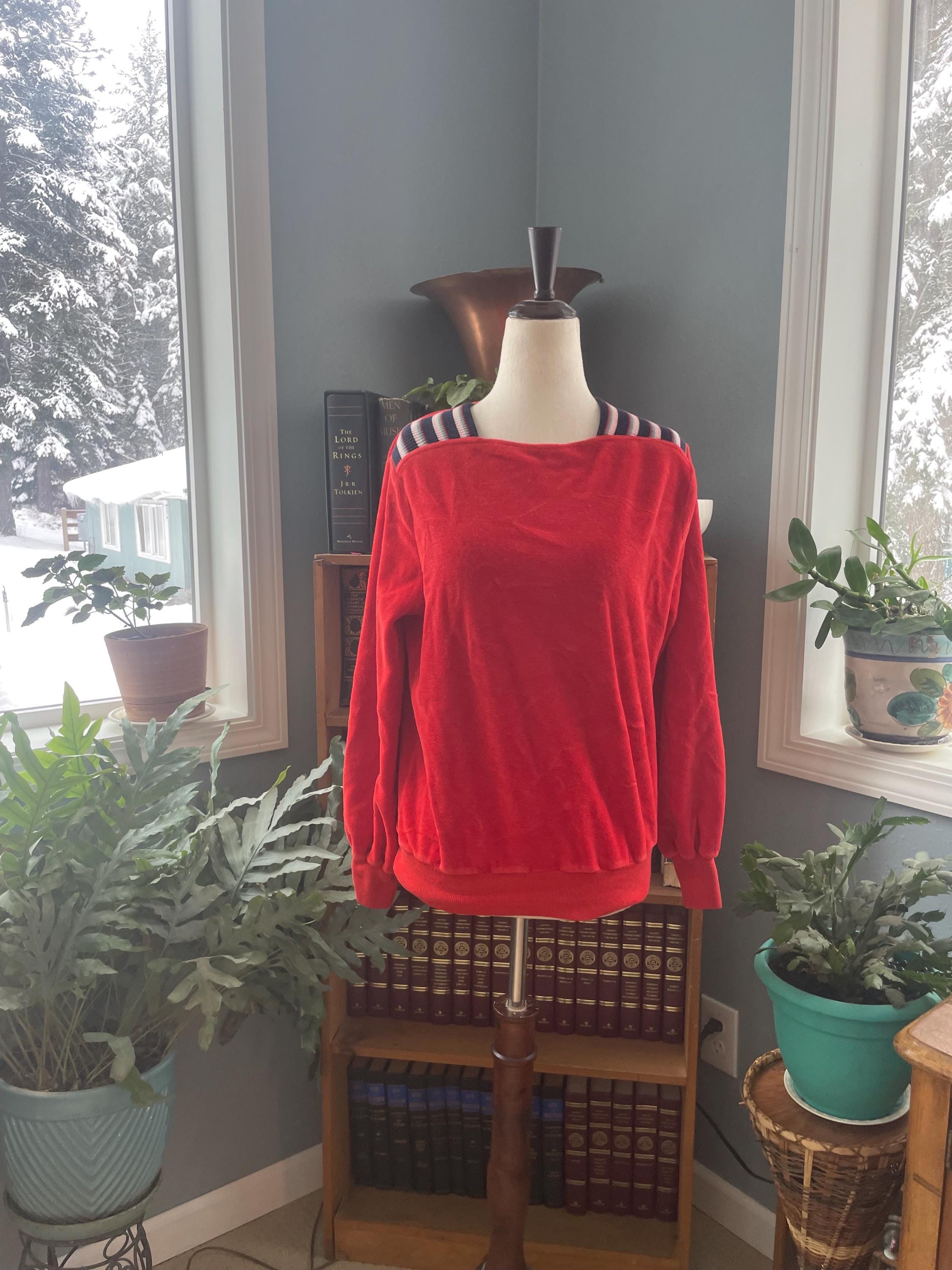 未使用  70s Veloura Track Top TRUPNK Vintage '70's Velour Sweater Tracksuit Top. Sweatsuit. Sweatshirt